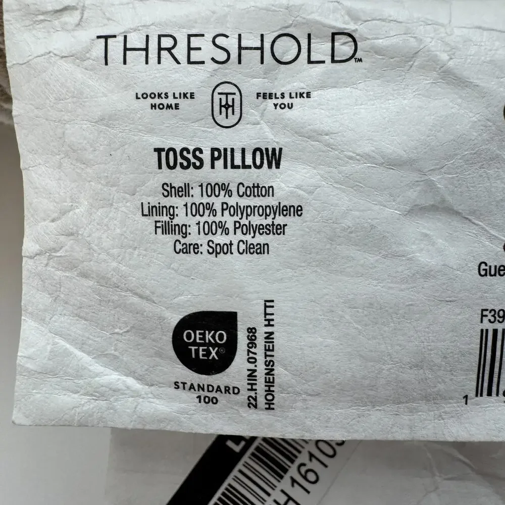 Threshold Oversized‎ 24x24 Woven Linework Throw Pillow Textured Gold NEW